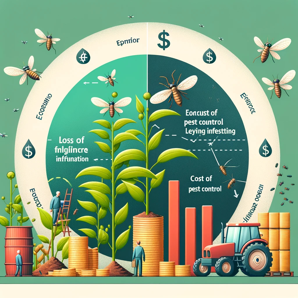 Impacto econômico da mosca-branca, custo de controle de pragas, perda de receita na agricultura