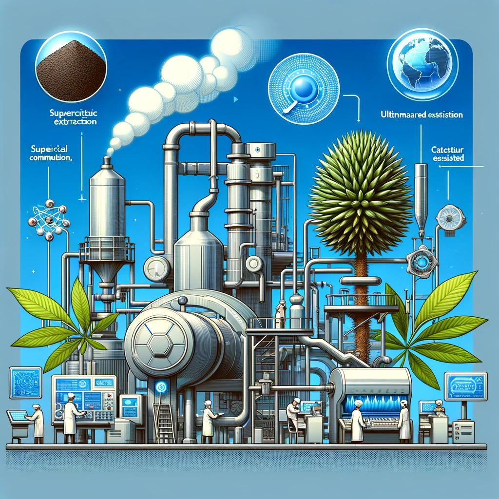 Graphic representation of modern extraction techniques for Ricinus Communis L.