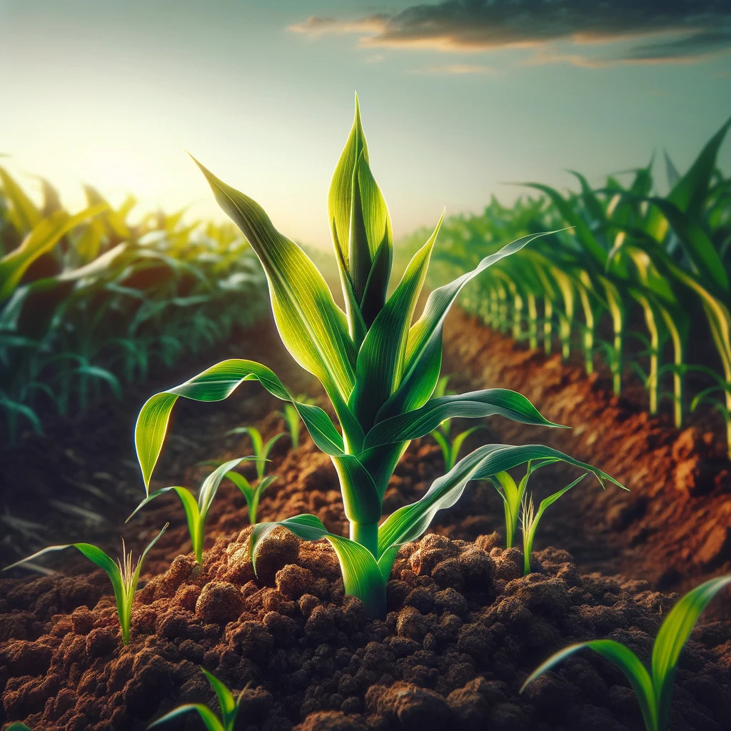 Flowering and pollination process in corn.