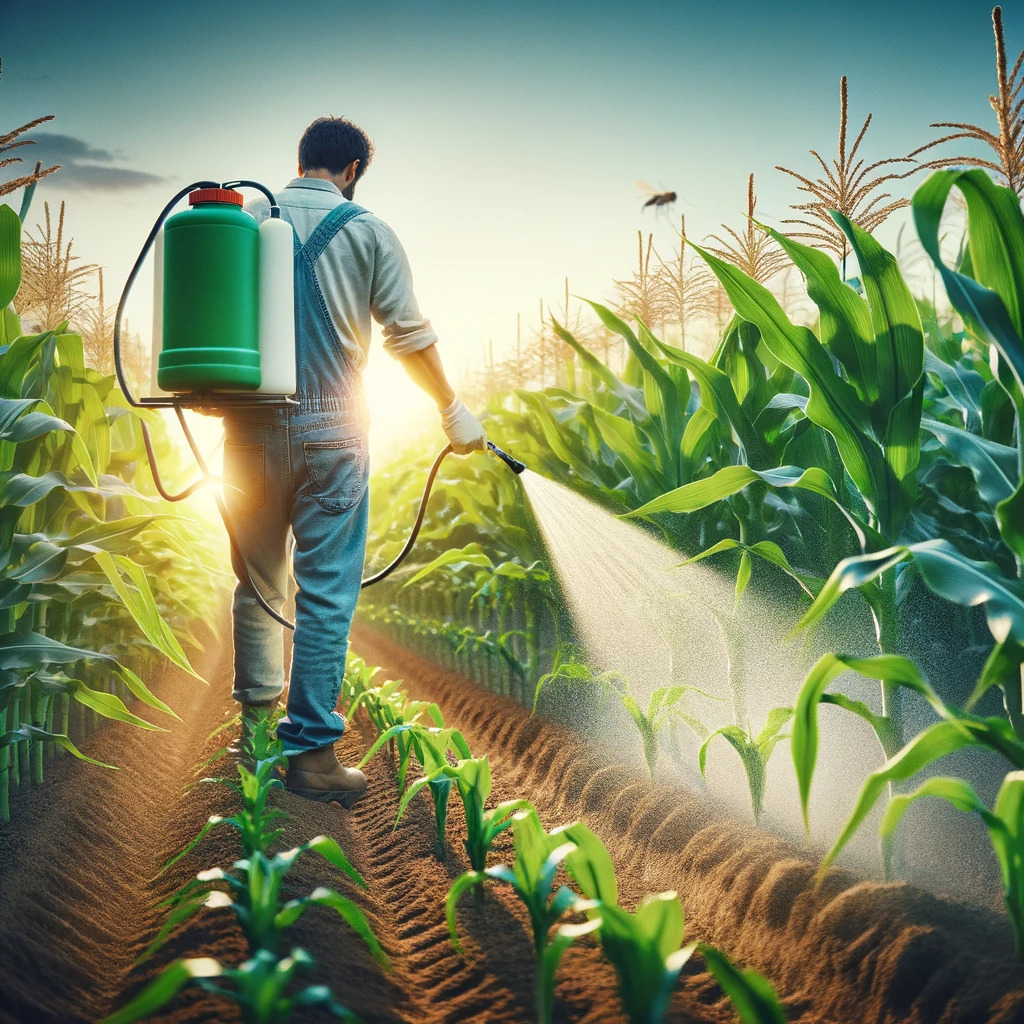 Use of biopesticides in organic corn.