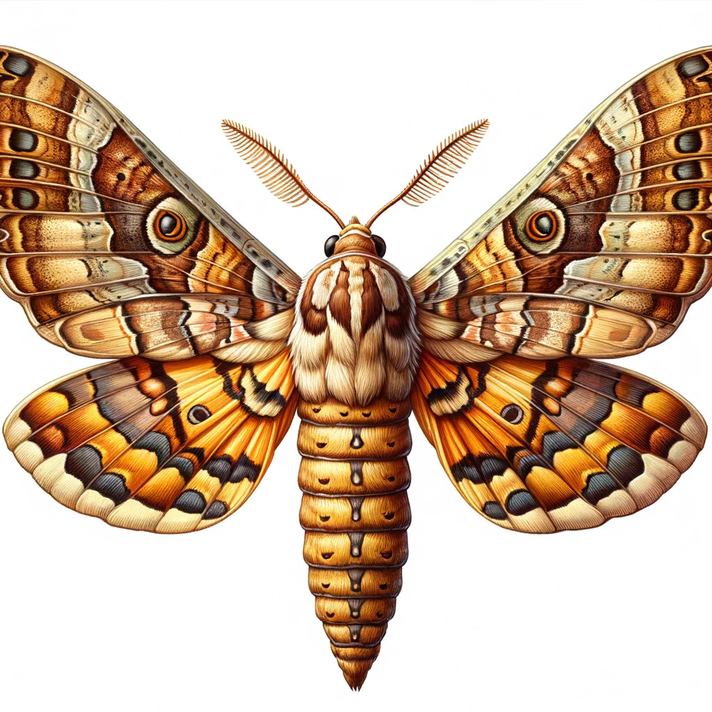 Mariposa adulta do verme do milho com asas abertas.