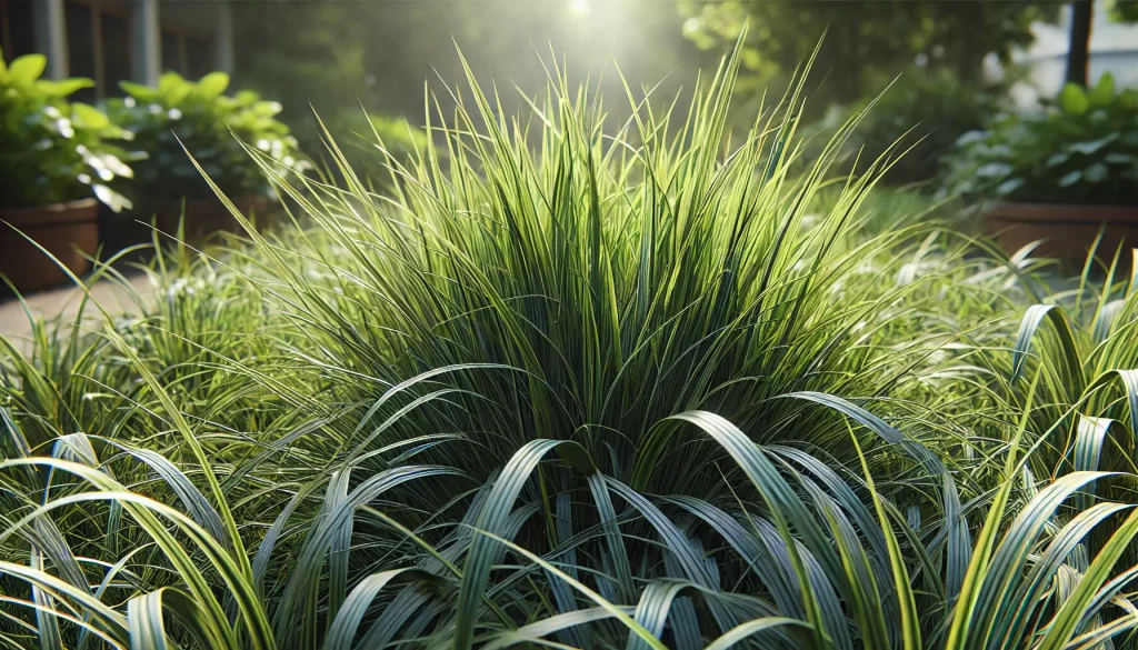 DALL·E 2024 08 13 16.40.58 A realistic close up view of Festuca arundinacea grass, commonly known as tall fescue. The grass blades are long, narrow, and dark green, with a sligh