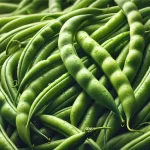 DALL·E 2024 08 20 12.00.30 A highly realistic close up image of freshly harvested green beans (ejotes). The image shows a pile of bright green, slender green beans, with their s