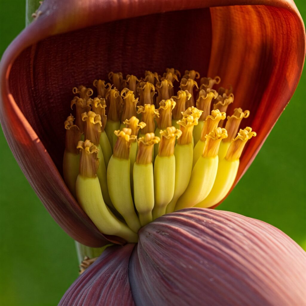 Floral initiation and flowering in the plantain plant.