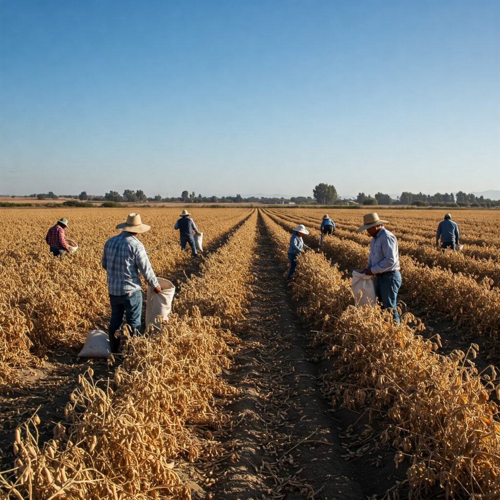Harvest of the common bean.