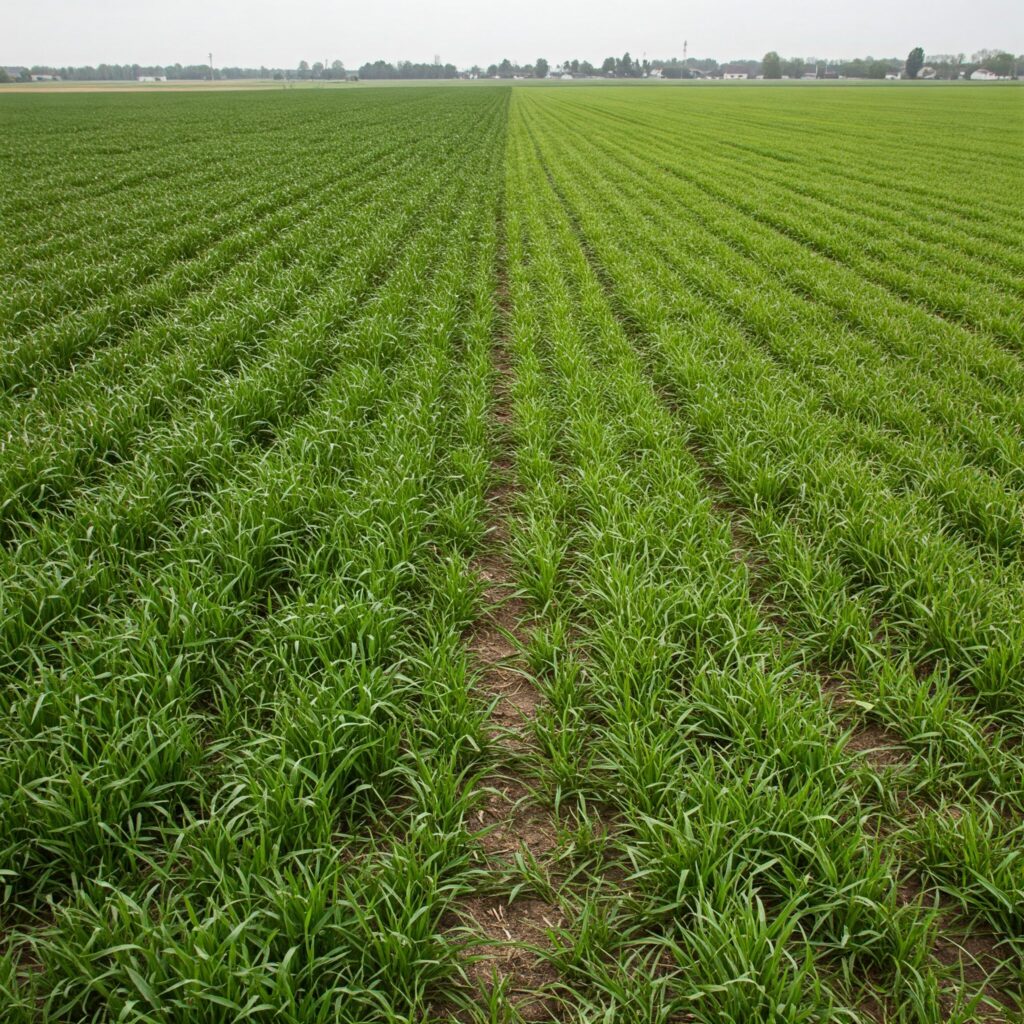 Gesundes Anbaufeld dank der Anwendung von phosphatfreisetzenden Pilzen.