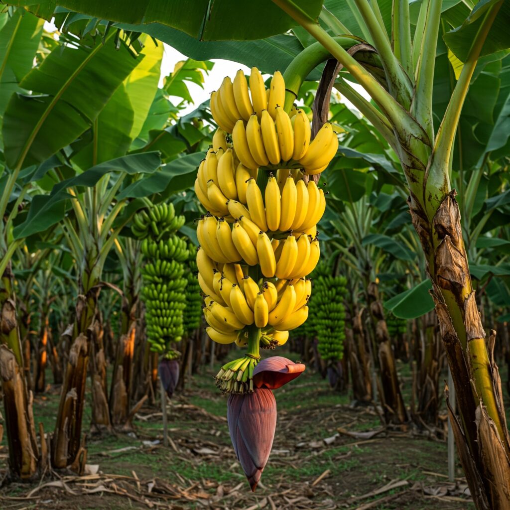 Maturation and harvest of plantains.