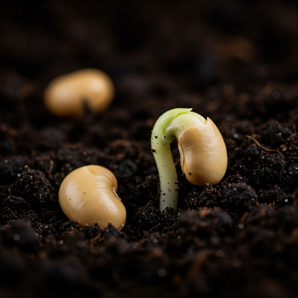 Germination of common bean seeds.