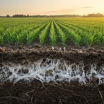 Raíces protegidas por hongos antagonistas en un cultivo saludable.
