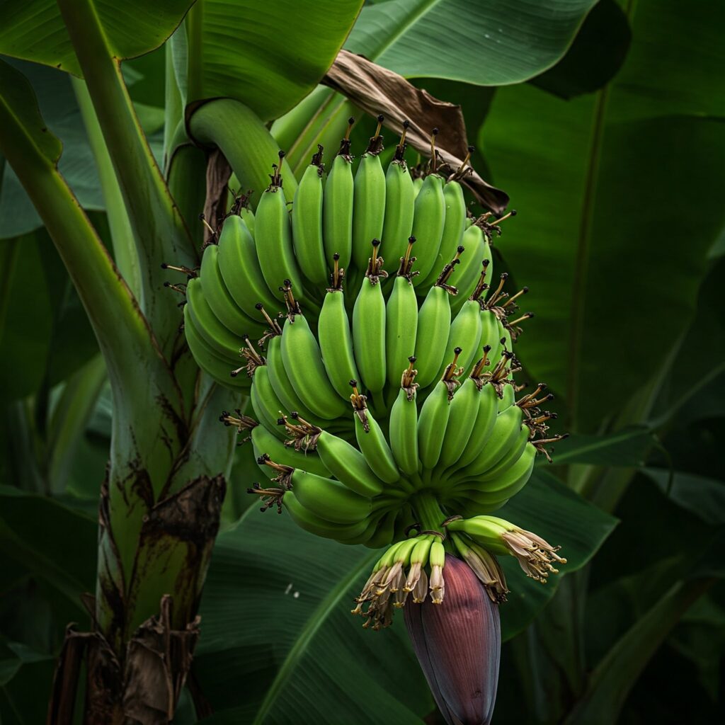 Development and filling of plantain fruits.