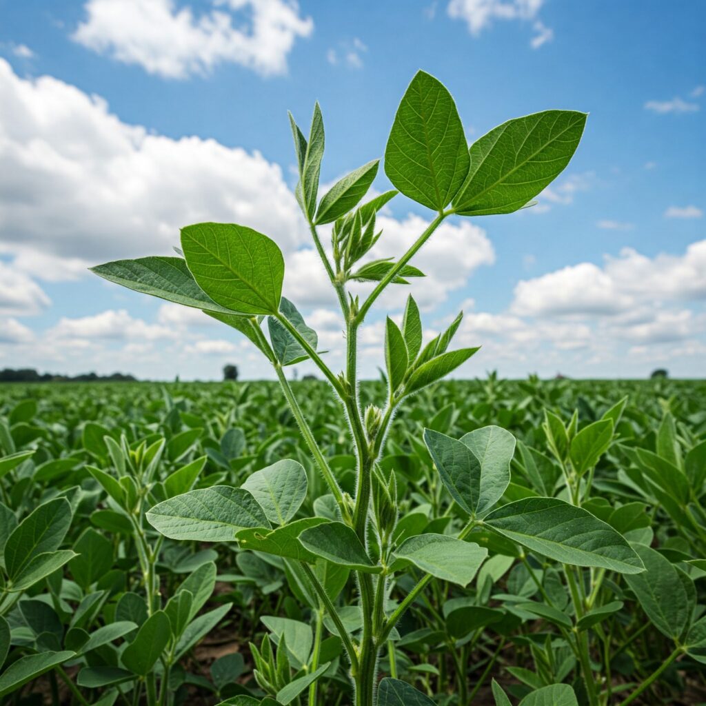 Vegetative Entwicklung von Soja.