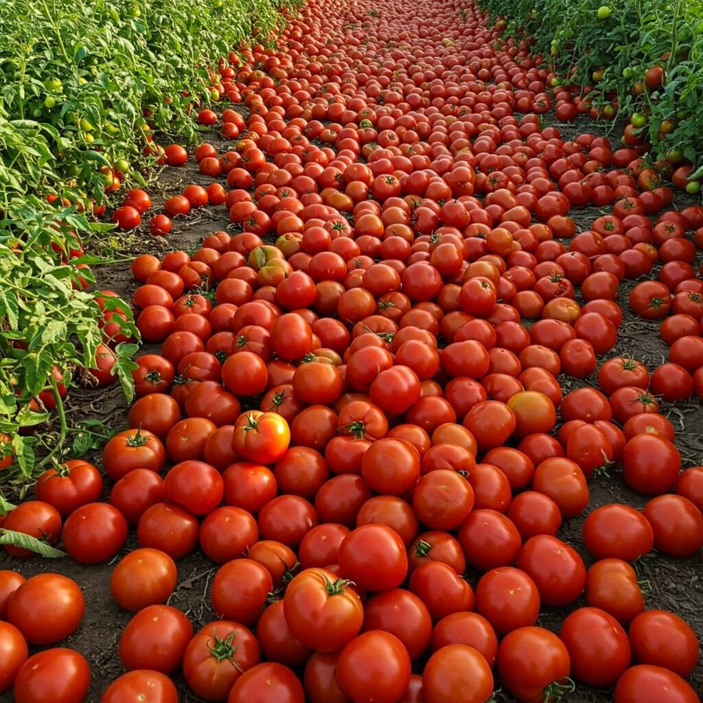 Reife und Ernte von Tomaten.