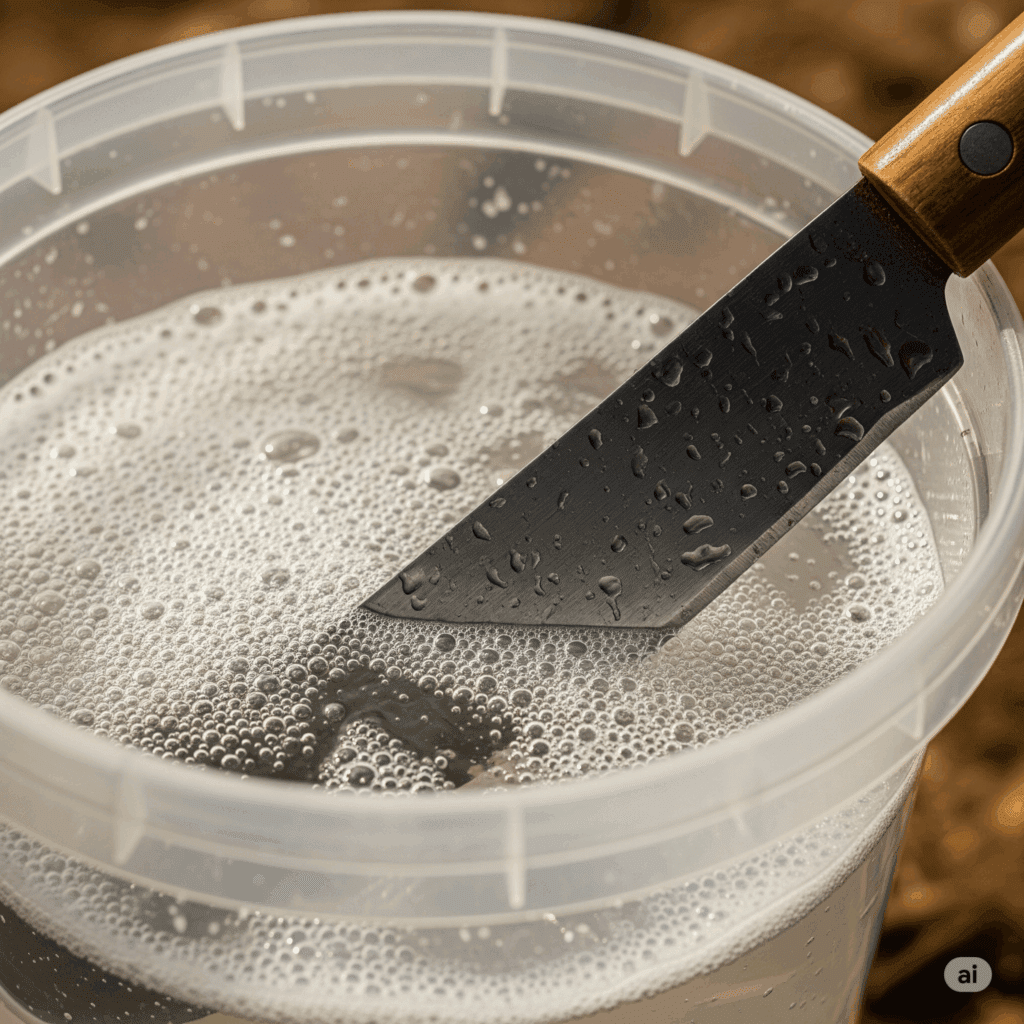 Désinfection des outils agricoles, prévention des maladies de la culture, biosécurité en plantation.