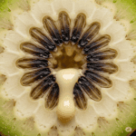 Pseudotallo de banano con Moko, exudado bacteriano en plátano, decoloración vascular por Ralstonia.