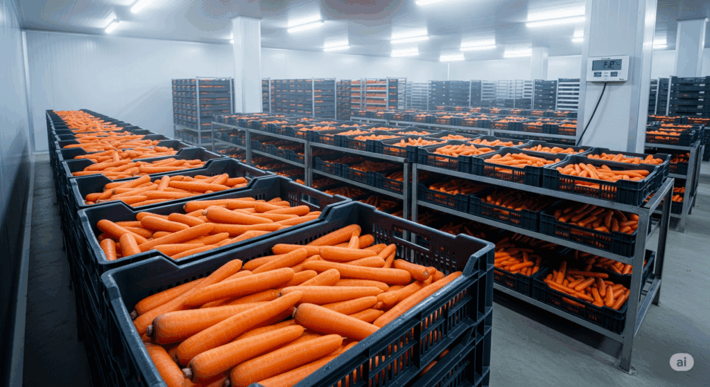 Post-harvest handling of carrots in cold storage
