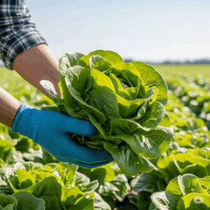 Lechuga fresca cosechada con manejo postcosecha adecuado