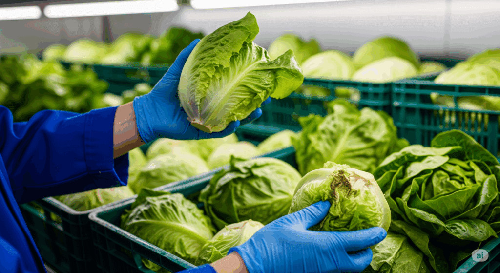 Monitoring and inspection of stored lettuce quality