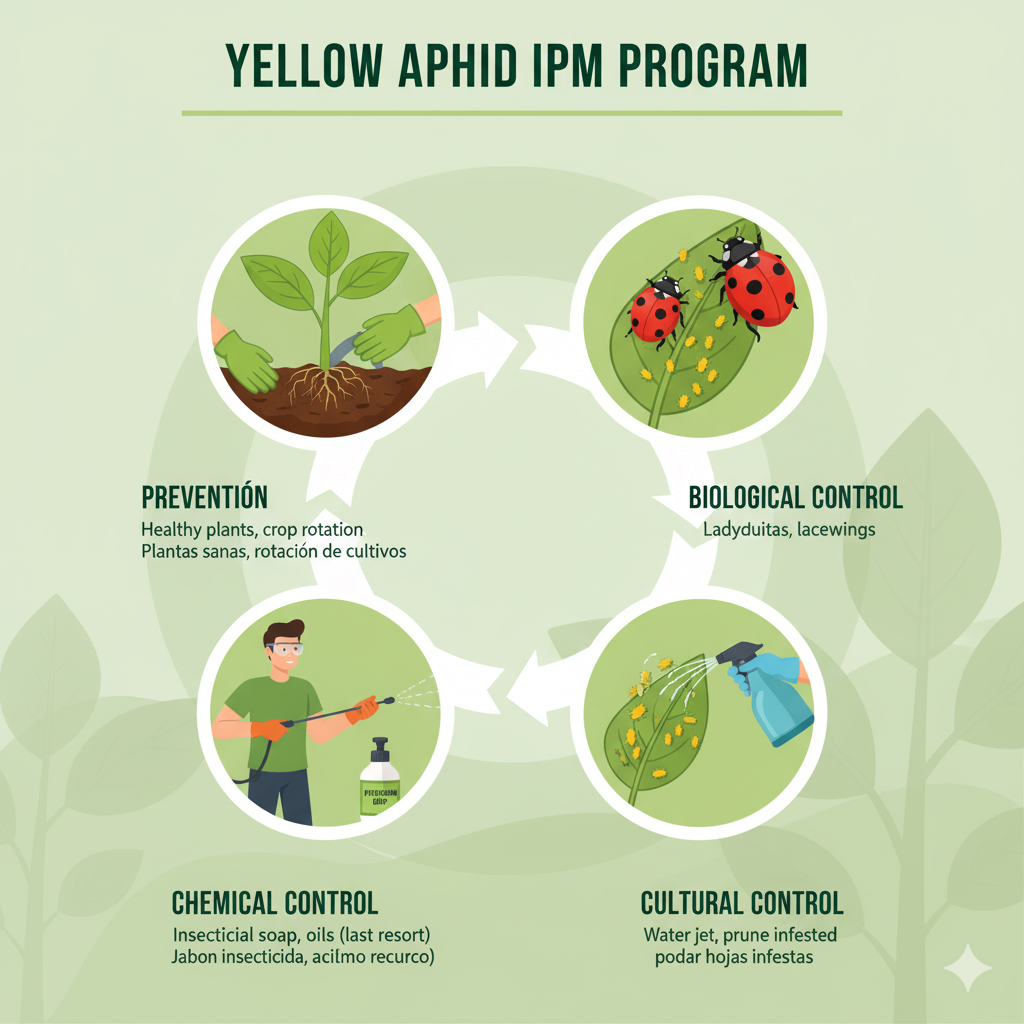 Estrategias de manejo integrado para el control del pulgón amarillo.