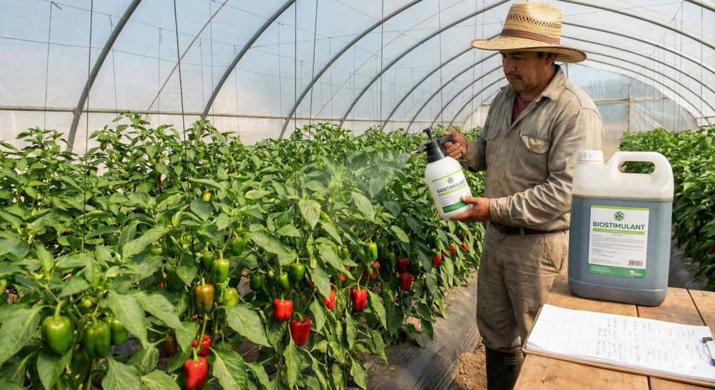 Cuajado de fruto en pimiento con bioestimulantes